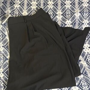 ASOS Black Curve Cropped Dress Pants with Belt